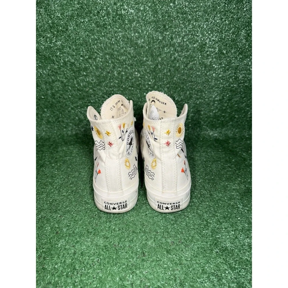 Converse Chuck Taylor All Star Platform White Floral Casual Shoes Women Size 6.5
